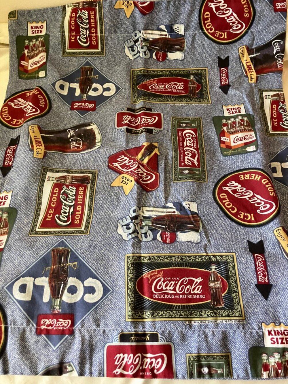 Coca Cola Brand 2 Standard Cozy Pillow Cases Blue 20 x 25 in. Cute Coke Soda Pop